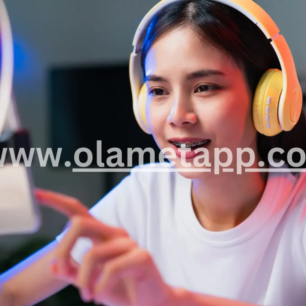 A friendly Olamet customer support representative ready to assist users, symbolizing responsive and helpful customer care services